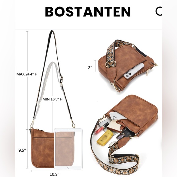 Bostanten | Nola Colorful straps Medium Hobo Crossbody Bag - Picture 4 of 14